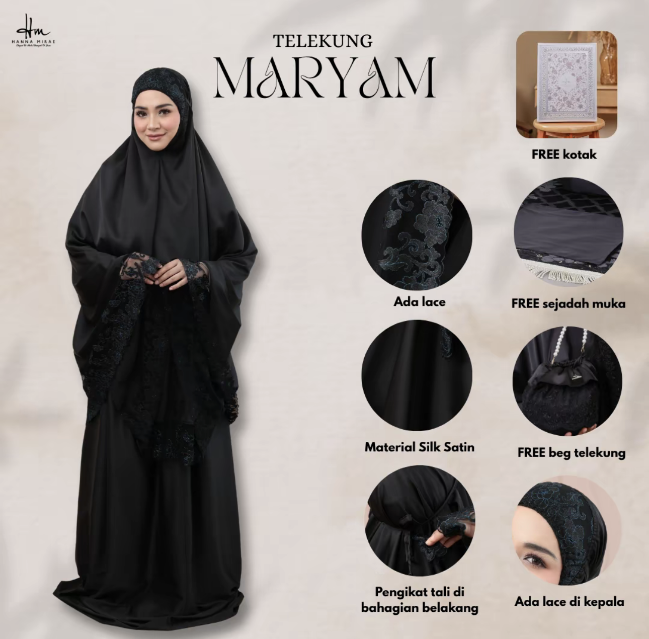 [TELEKUNG MARYAM] Satin Silk Lace Premium Sesuai Hantaran Kahwin & Hadiah