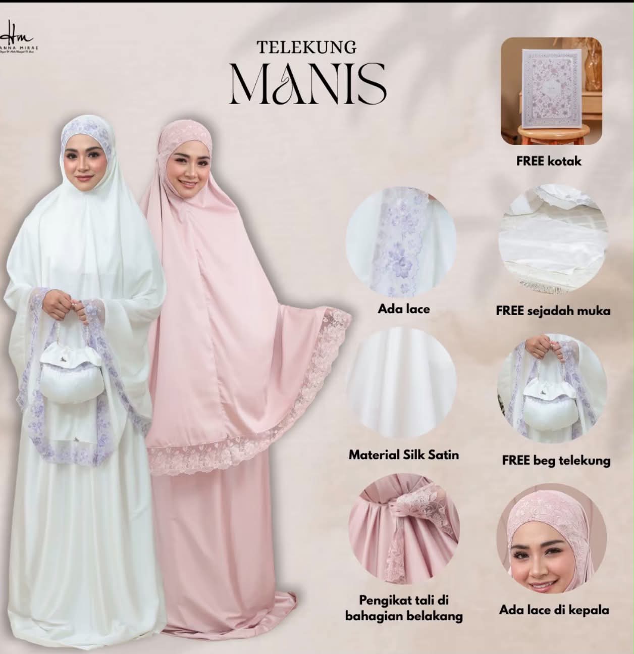 [TELEKUNG MANIS] Satin Silk Lace Premium Sesuai Hantaran Kahwin & Hadiah
