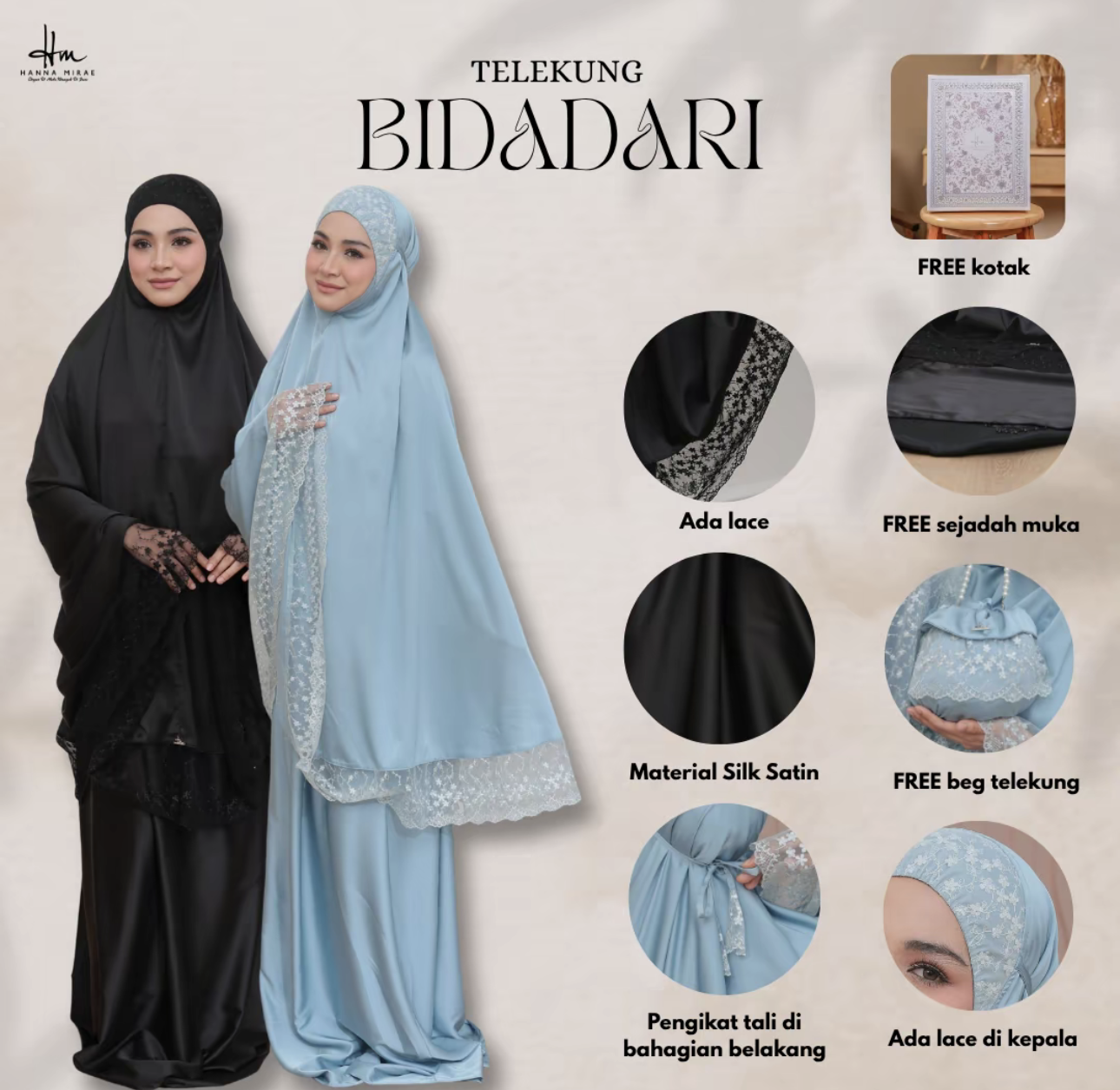 [TELEKUNG BIDADARI] Satin Silk Lace Premium Sesuai Hantaran Kahwin & Hadiah
