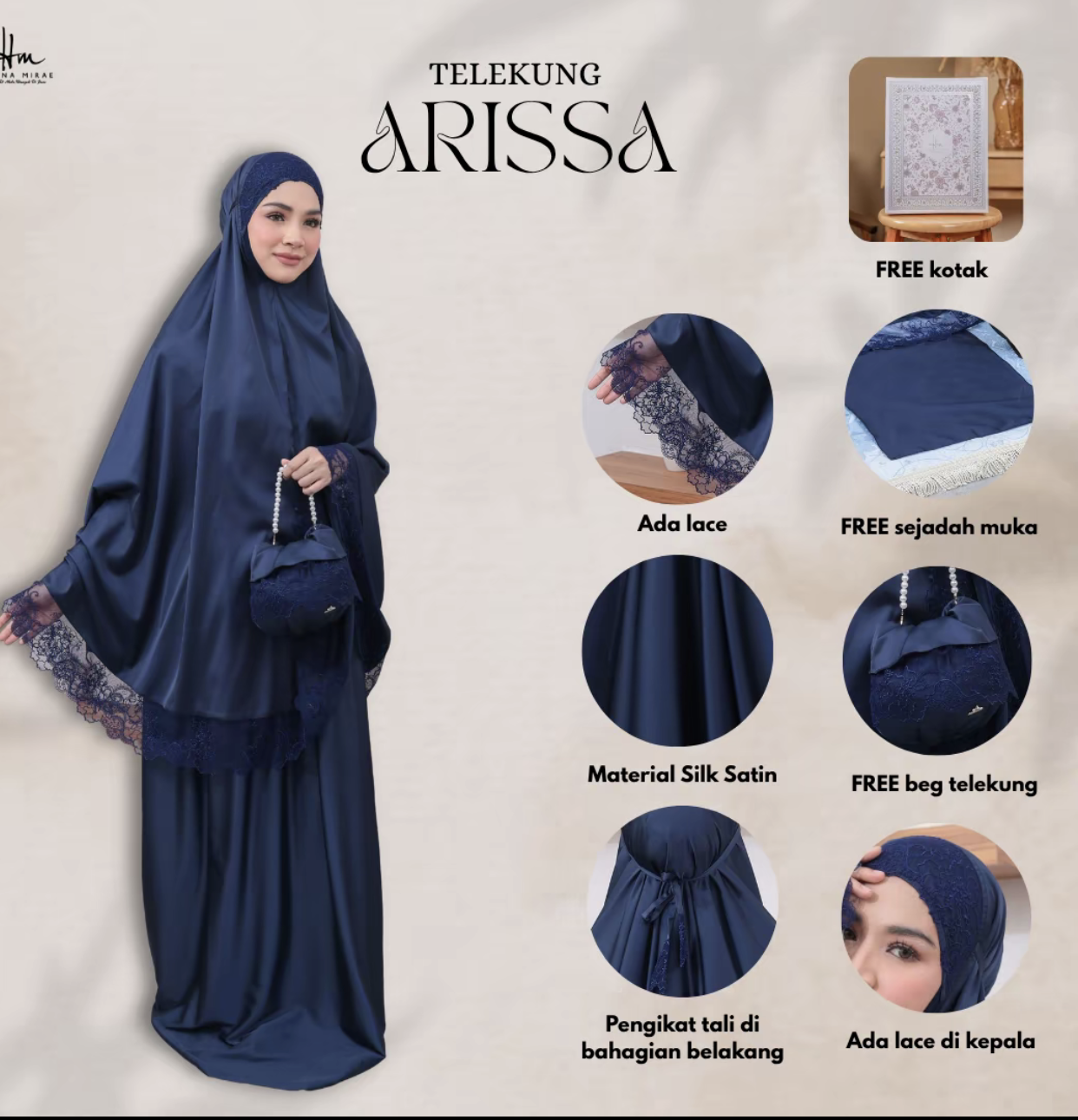 [TELEKUNG ARISSA] Satin Silk Lace Premium Sesuai Hantaran Kahwin & Hadiah