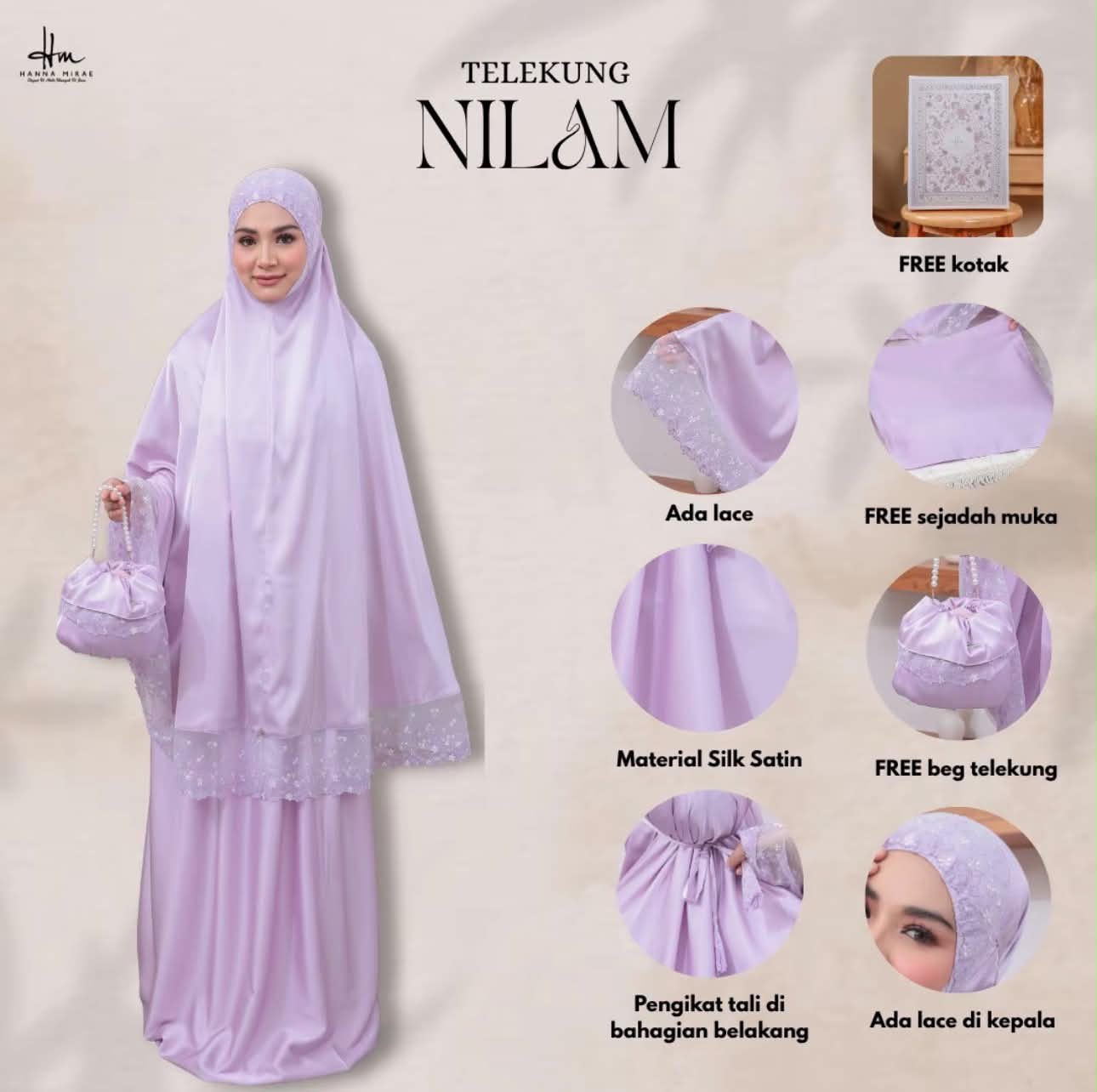 [TELEKUNG NILAM] Satin Silk Lace Premium Sesuai Hantaran Kahwin & Hadiah