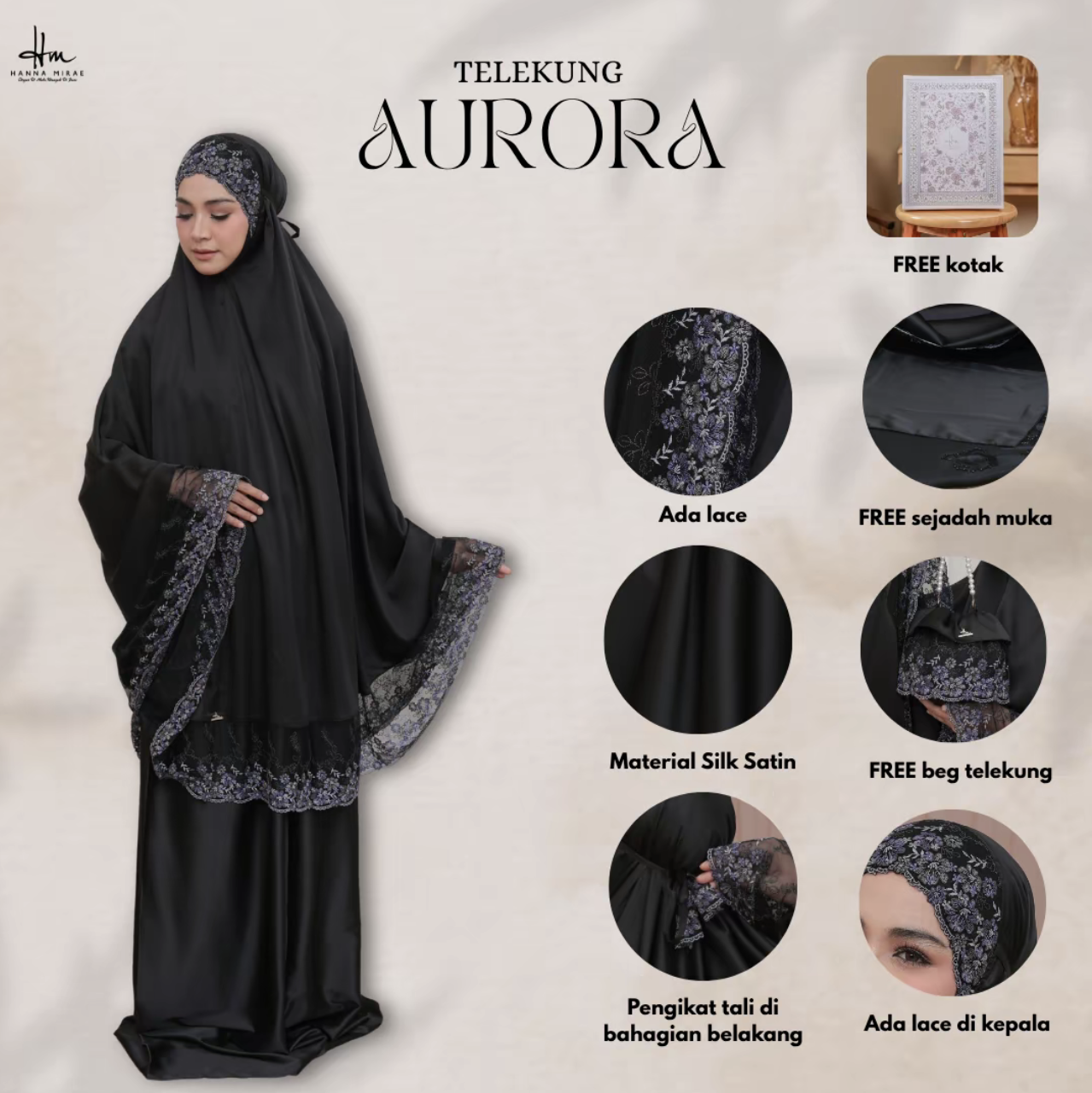 [TELEKUNG AURORA] Satin Silk Lace Premium Sesuai Hantaran Kahwin & Hadiah