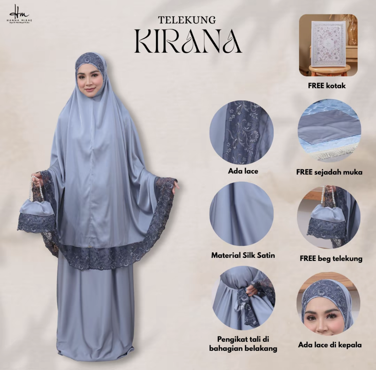 [TELEKUNG KIRANA] Satin Silk Lace Premium Sesuai Hantaran Kahwin & Hadiah