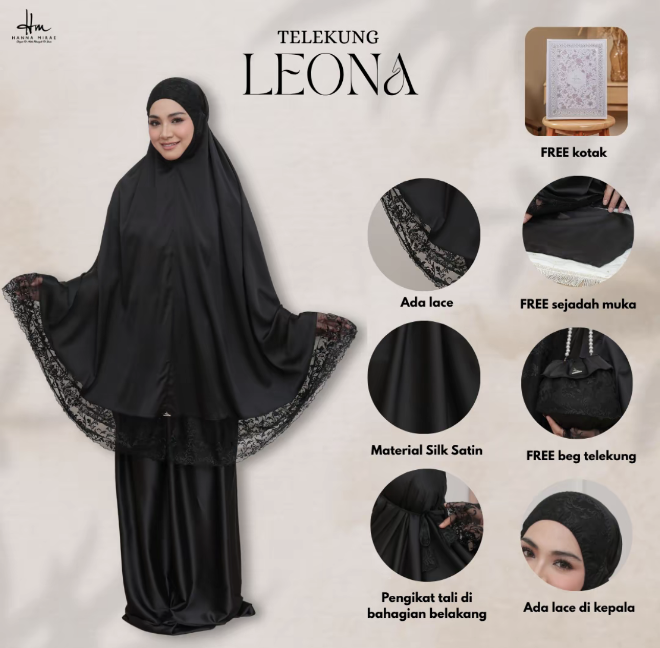 [TELEKUNG LEONA] Satin Silk Lace Premium Sesuai Hantaran Kahwin & Hadiah